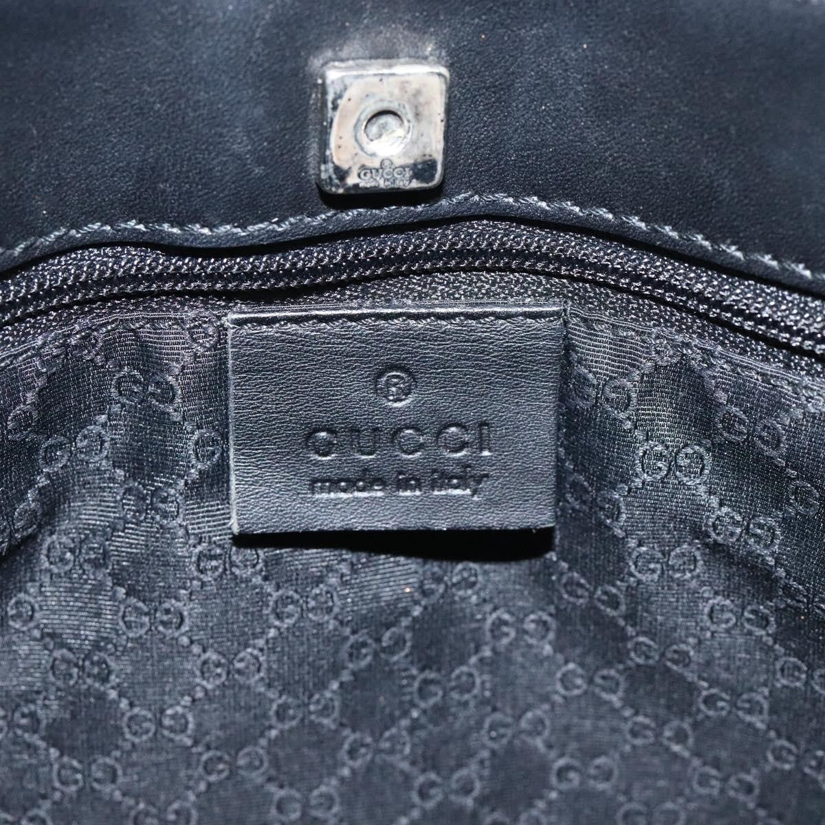 Gucci Vintage Tote Canvas Black Canvas Tote Bag Bag (Pre-Owned)
