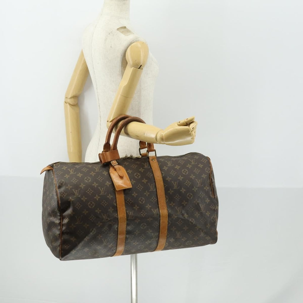 Louis Vuitton Keepall Bag Monogram Canvas Brown Canvas Travel Bag