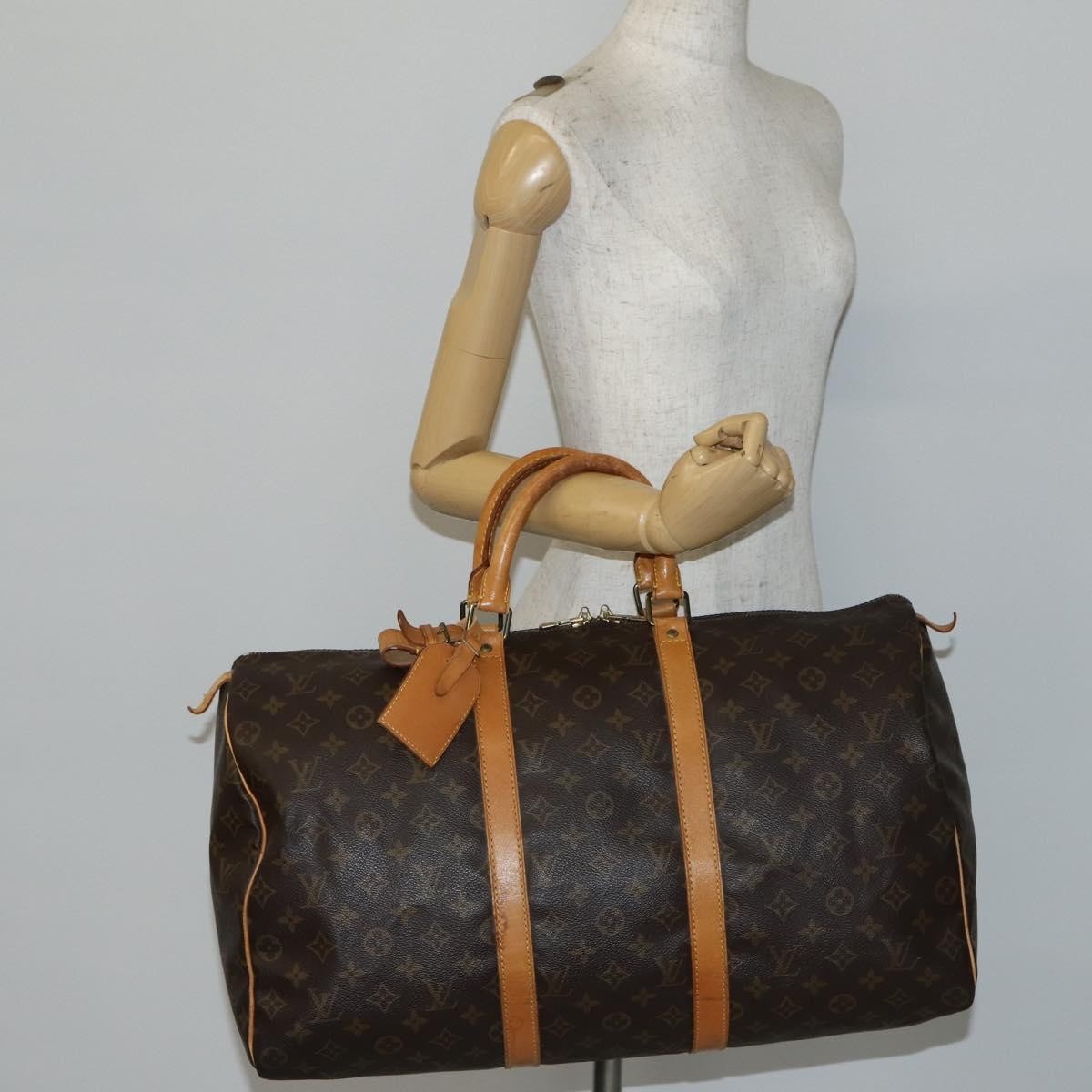 Louis Vuitton Keepall Bag Monogram Canvas Brown Canvas Travel Bag