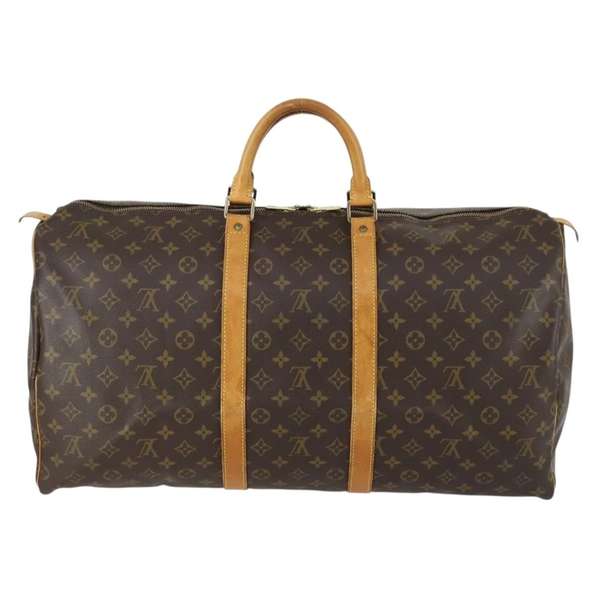 Louis Vuitton Keepall Bag Monogram Canvas Brown Canvas Travel Bag