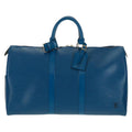 Louis Vuitton Keepall Bag Epi Leather Blue Leather Travel Bag