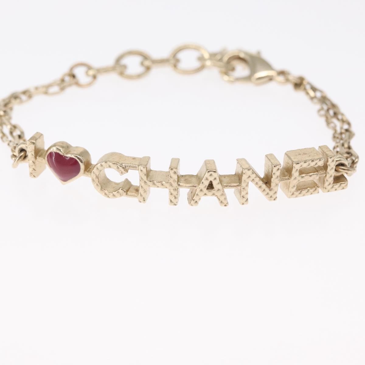 Chanel I Love Chanel Bracelet Metal With Resin Gold Metal Bracelet Jewelry