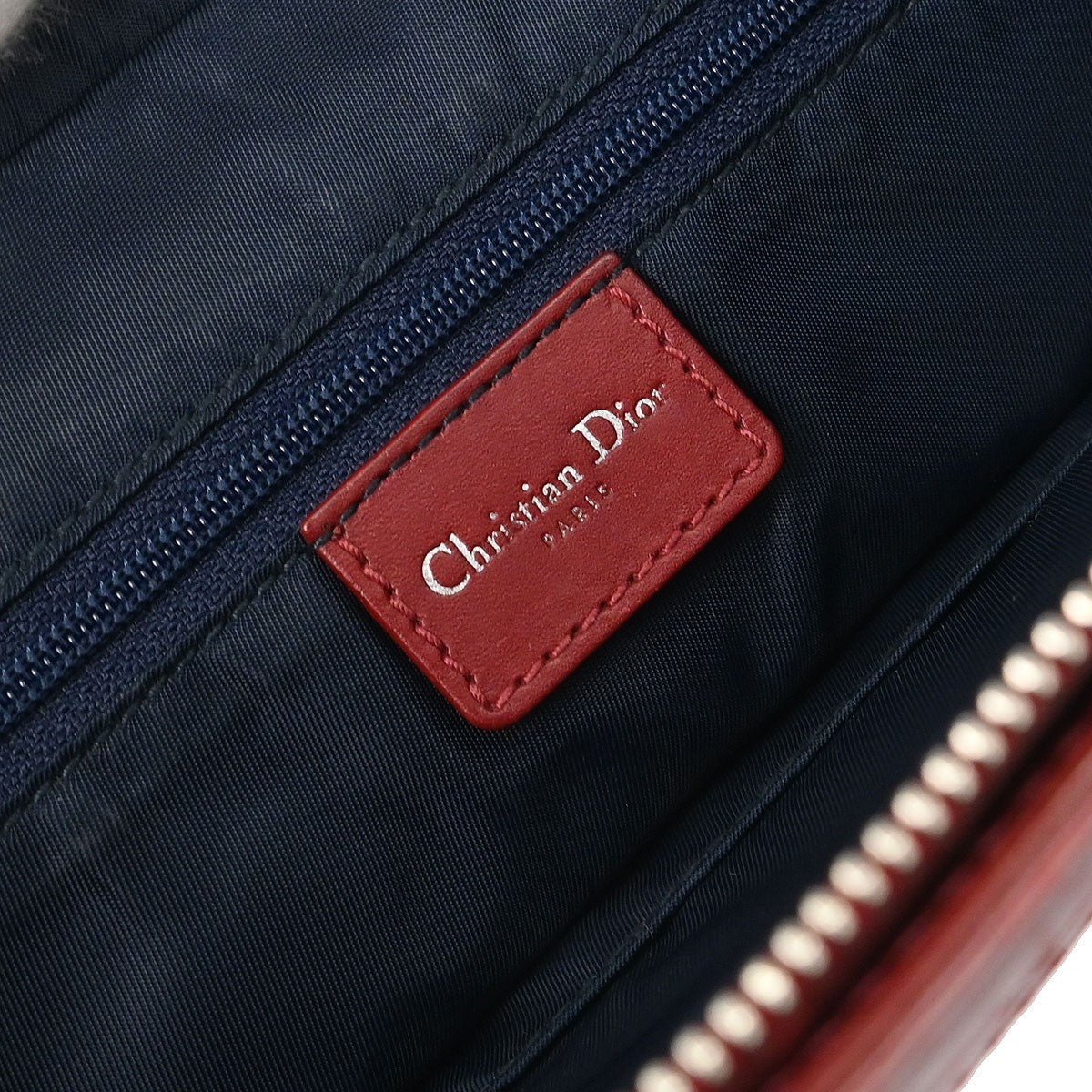 Christian Dior Vintage Trotter Zip Tote Diorissimo Canvas Navy Canvas Tote Bag Bag (Pre-Owned)
