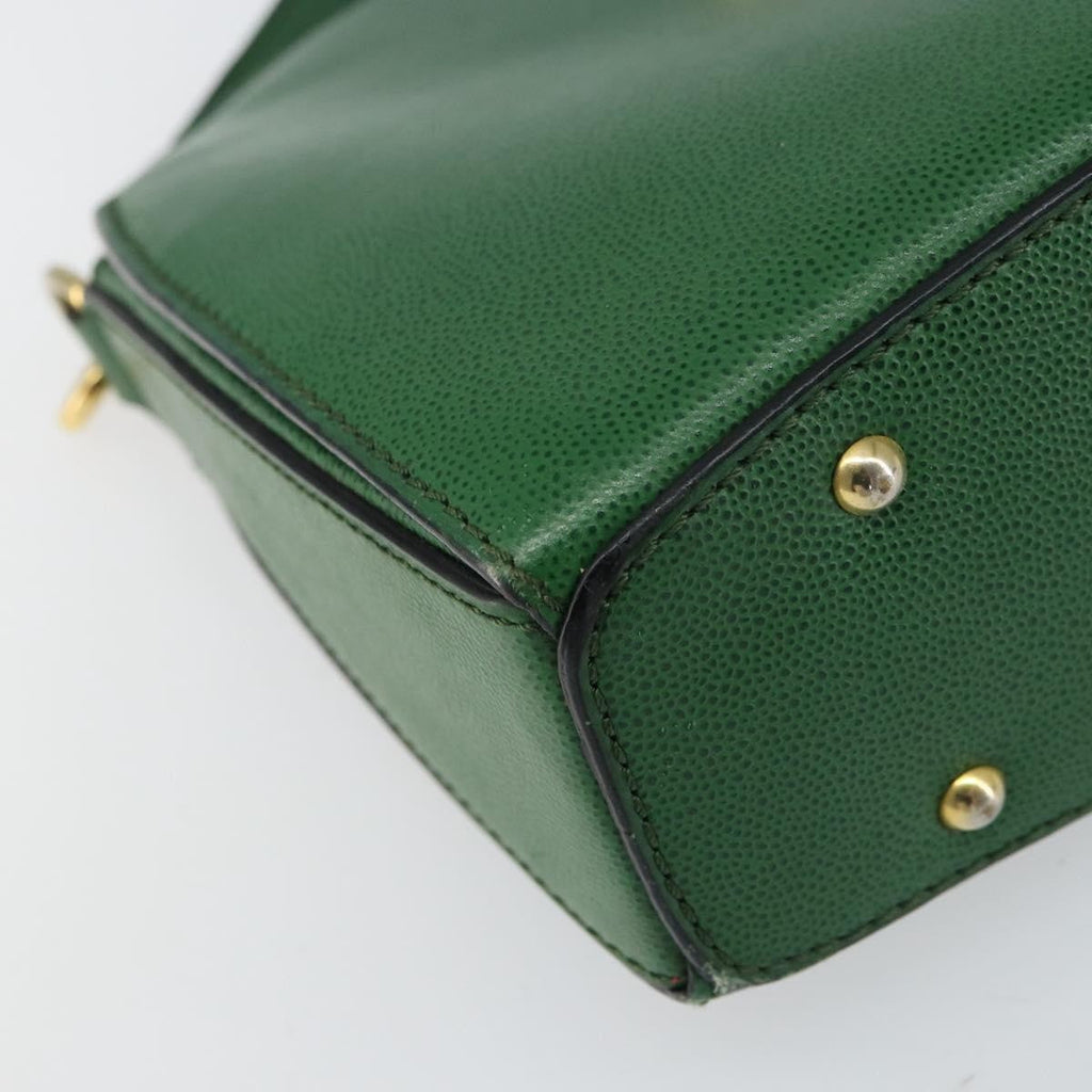 Celine Vintage Shoulder Bag Leather Green Leather Shoulder Bag Bag