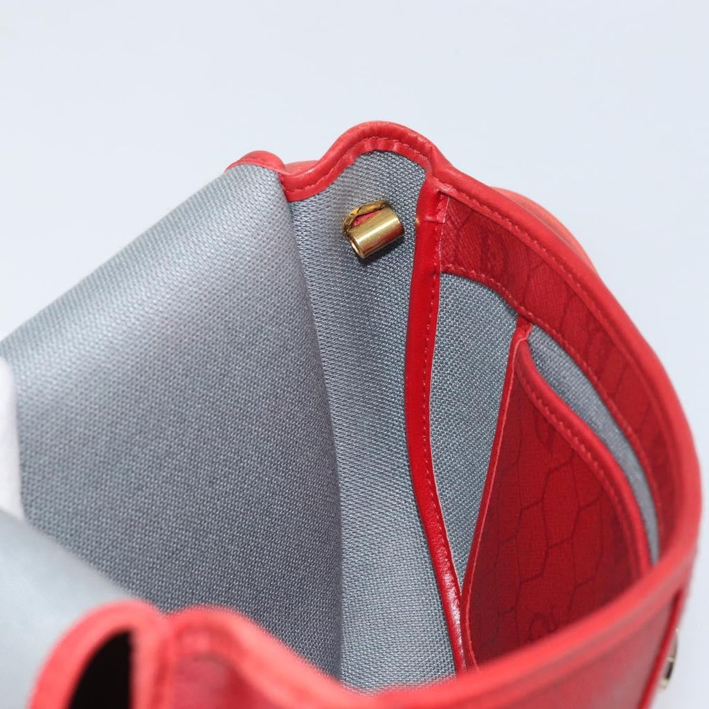 Christian Dior Vintage Honeycomb Flap Crossbody Bag Coated Canvas Red Pvc Shoulder Bag Bag (Pre-Owned)