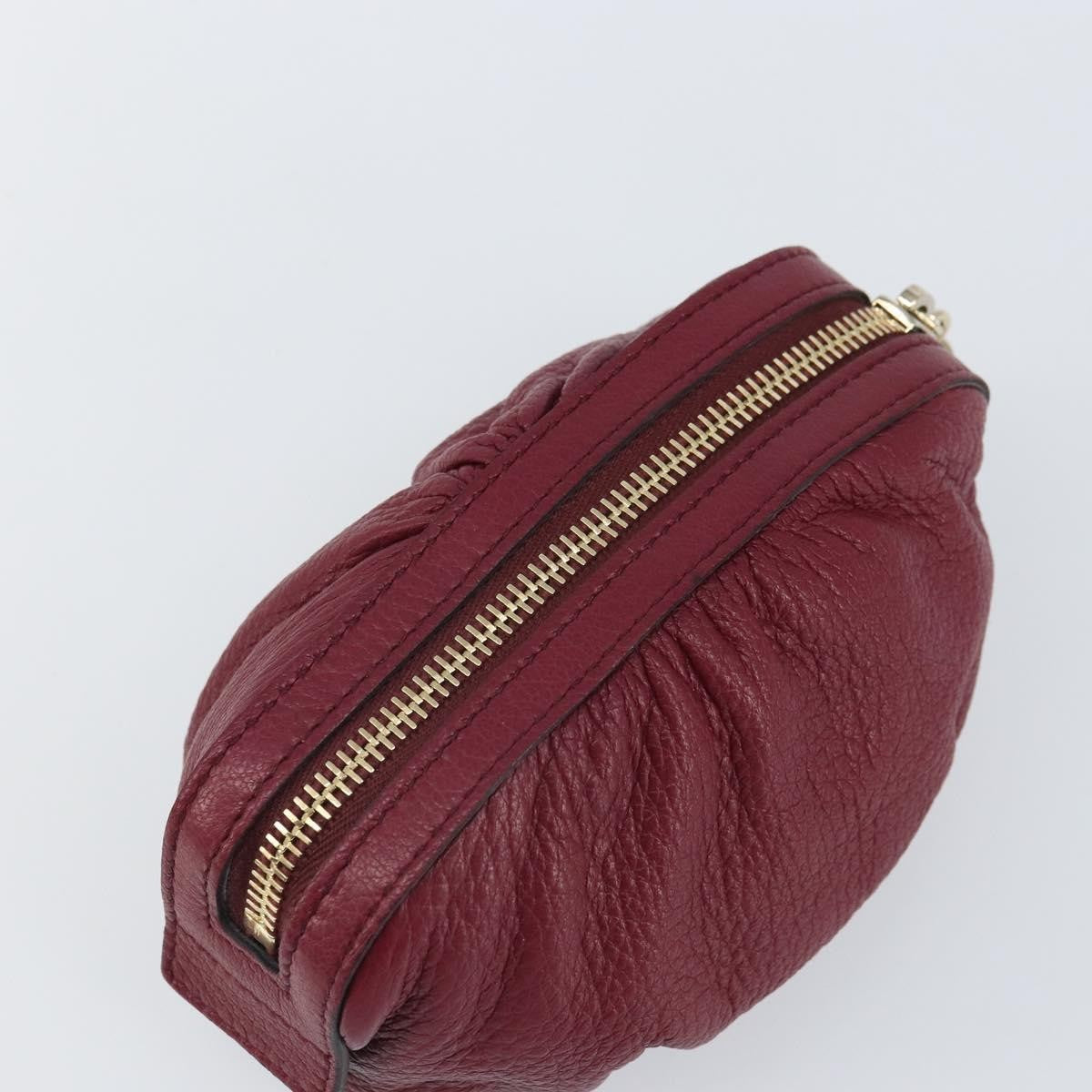 Gucci Bamboo Pouch Leather Purple Leather Clutche & Pouche Bag (Pre-Owned)