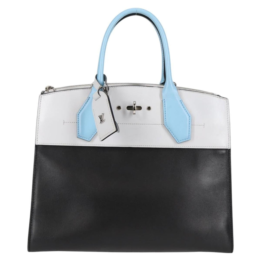 Louis Vuitton City Steamer Handbag Leather Black Leather Handbag