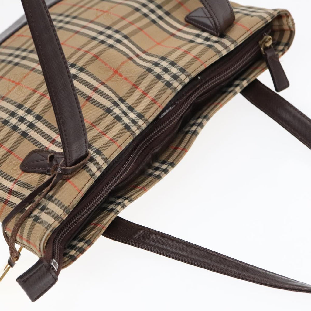 Burberry Nova Check Tote Canvas Check Pattern Beige Canvas Tote Bag