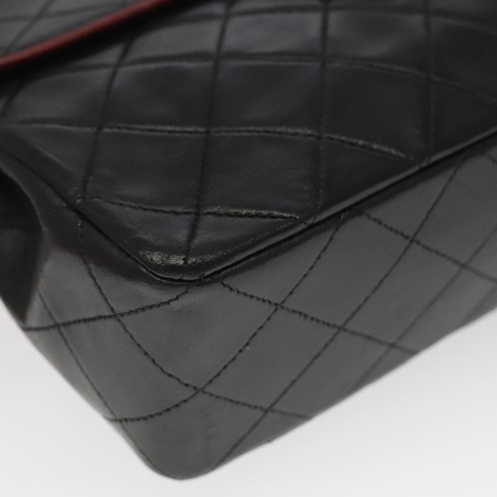 Chanel Flap Shoulder Bag Leather Black Leather Handbag