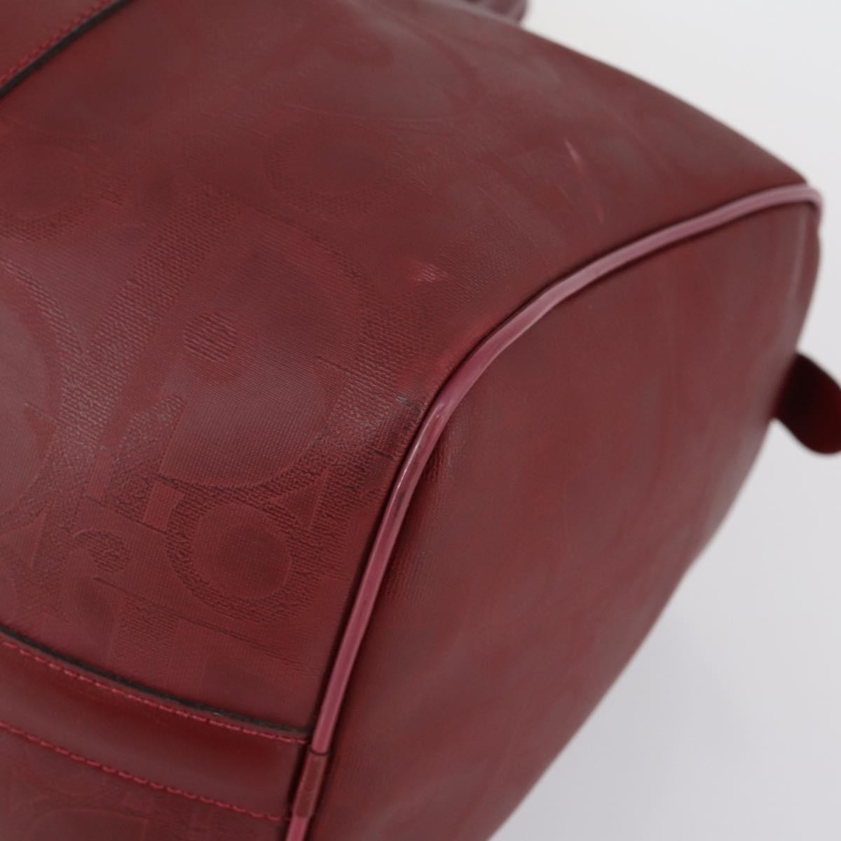 Christian Dior Vintage Trotter Duffle Bag Diorissimo Canvas Red Pvc Travel Bag Bag (Pre-Owned)