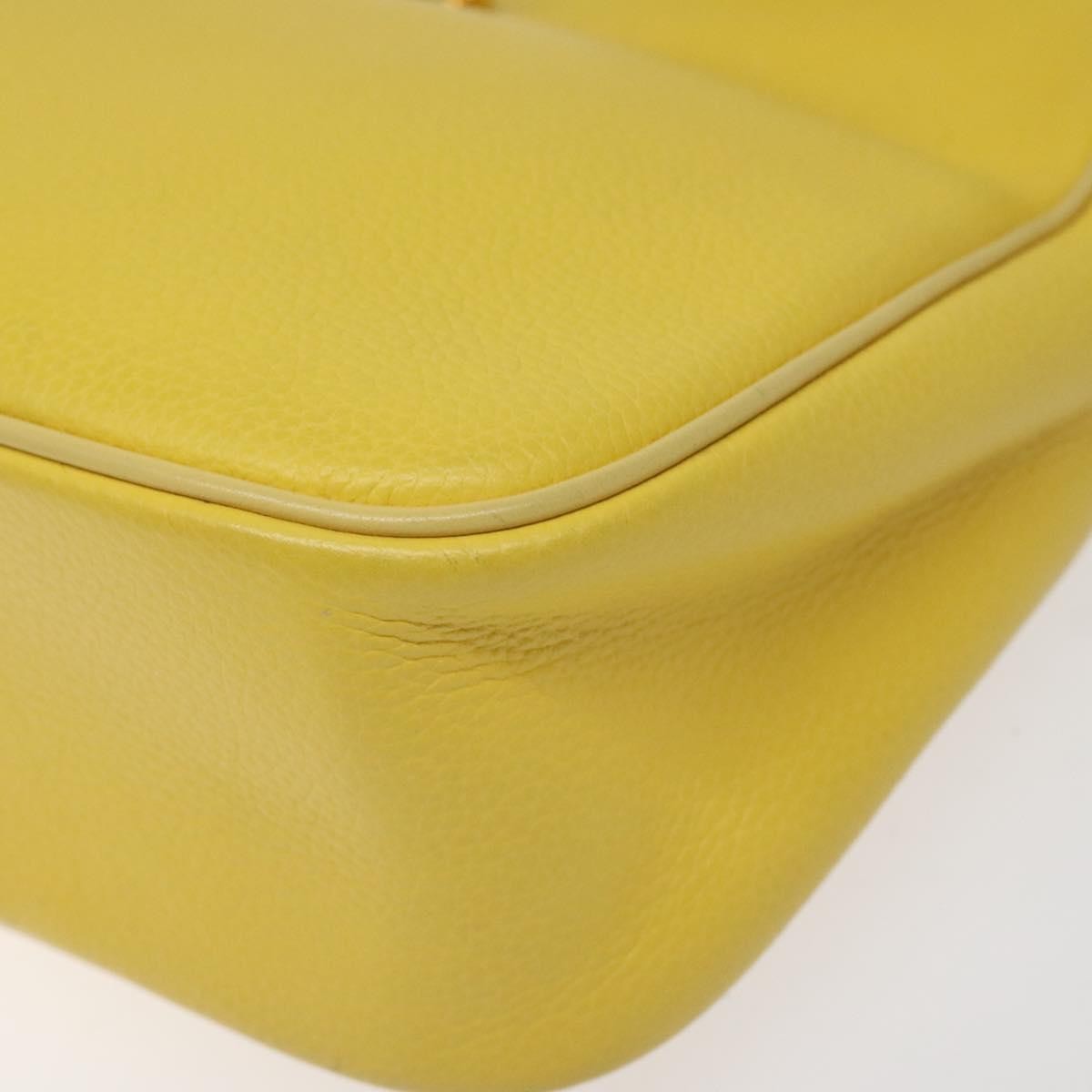 Celine Vintage Shoulder Bag Leather Yellow Leather Shoulder Bag Bag
