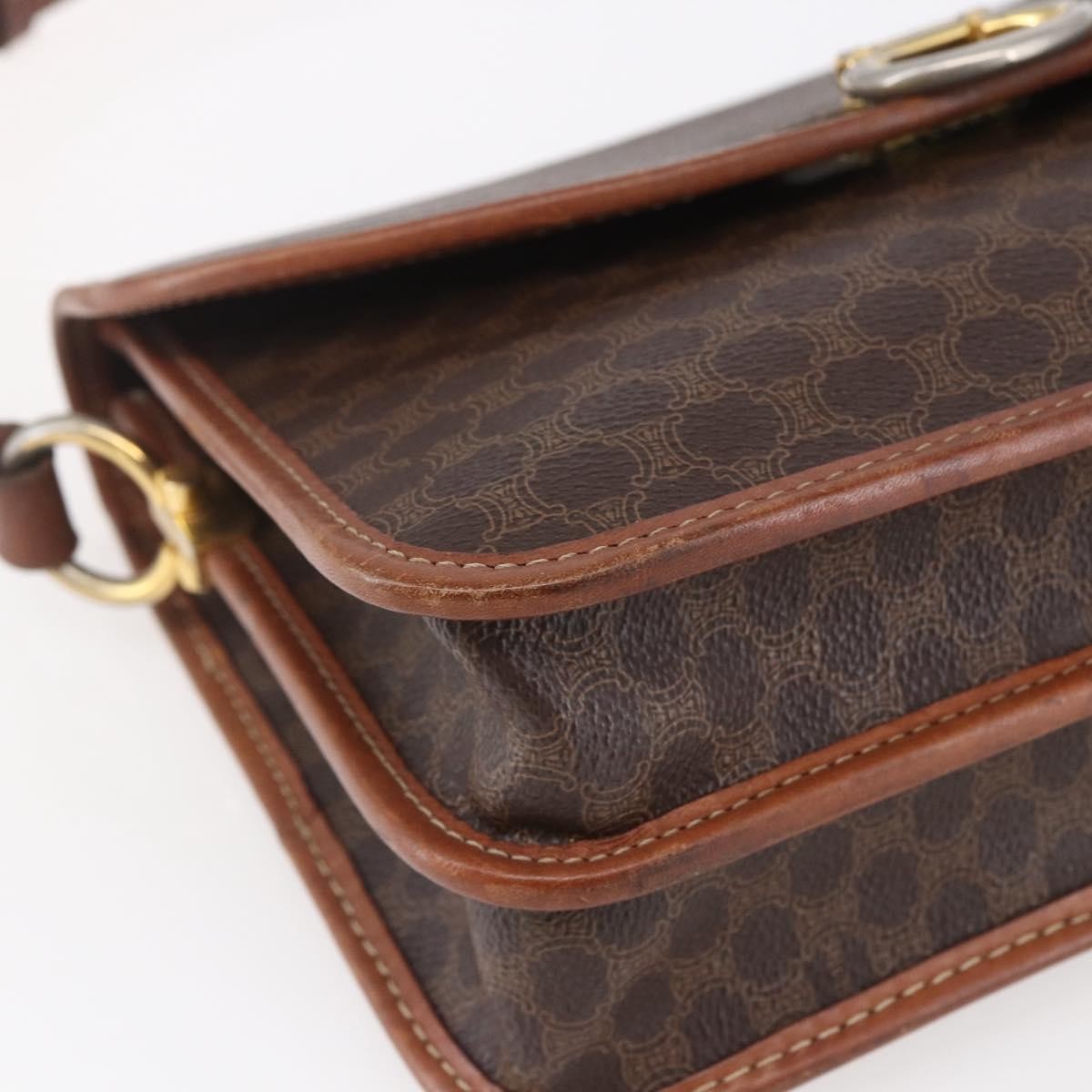 Celine Flap Shoulder Bag Canvas Brown Canvas Shoulder Bag Bag
