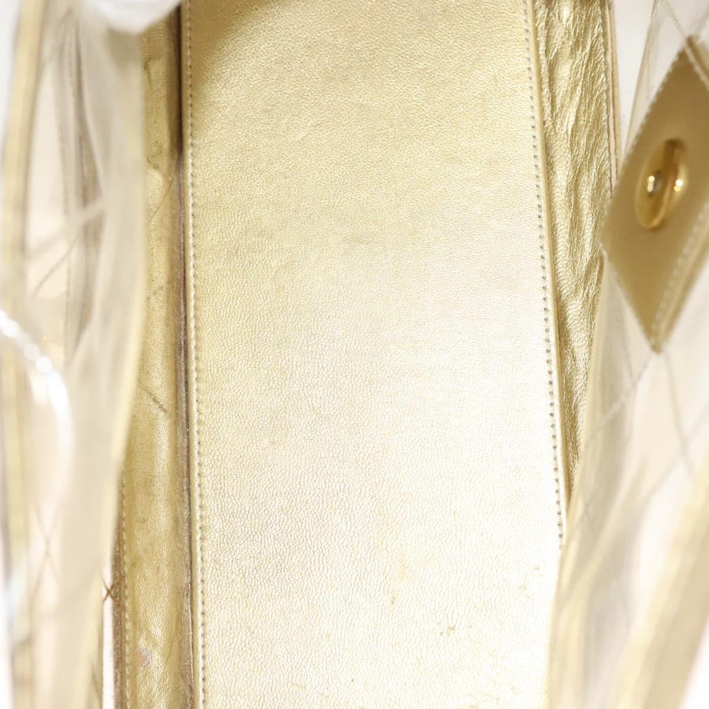 Chanel Classic Single Flap Bag Quilted Applique Vinyl Clear Vinyl Bag