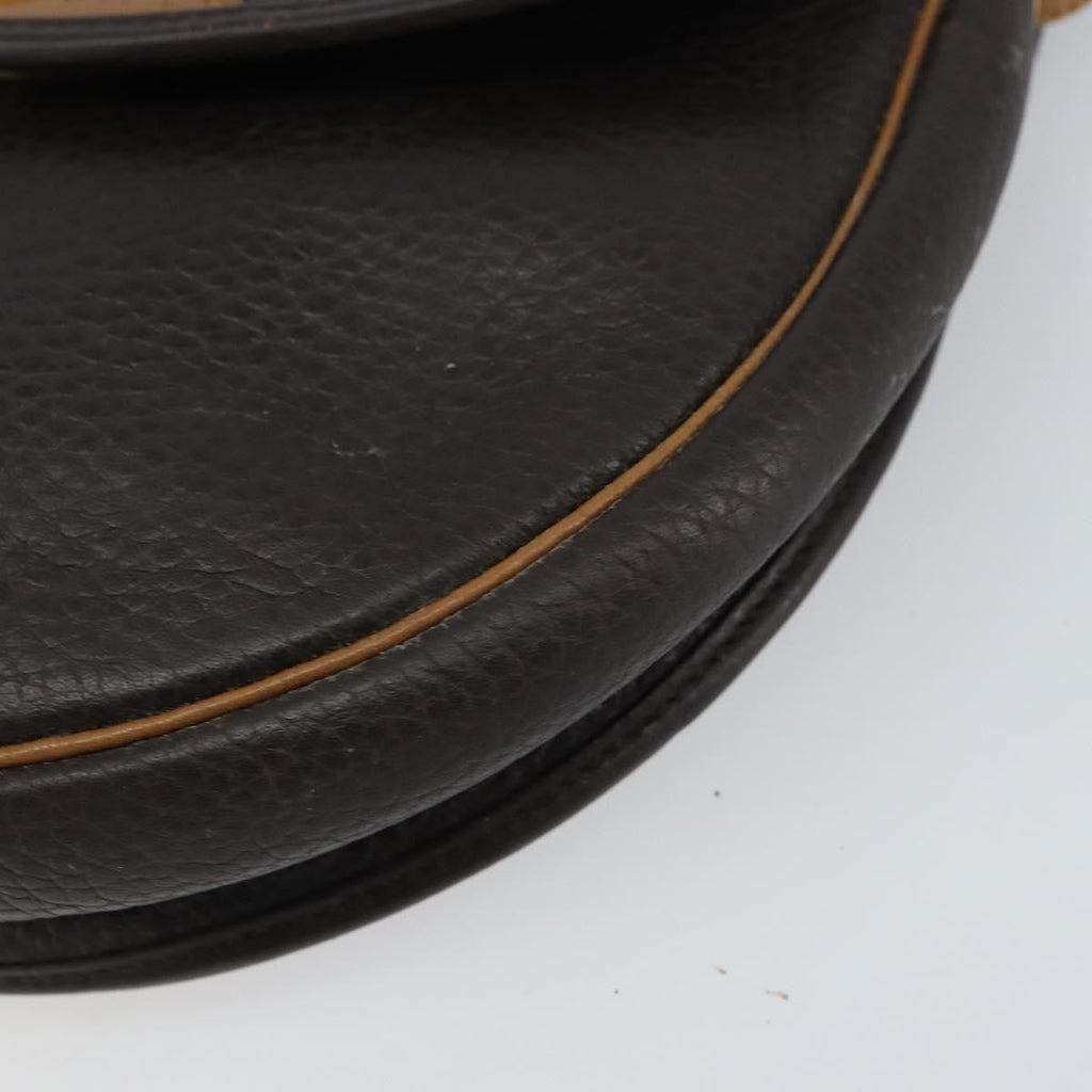 Christian Dior Vintage Cd Flap Shoulder Bag Leather Brown Leather Shoulder Bag Bag (Pre-Owned)