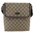 Gucci Flap Messenger Gg Coated Canvas Beige Canvas Shoulder Bag Bag (Pre-Owned)