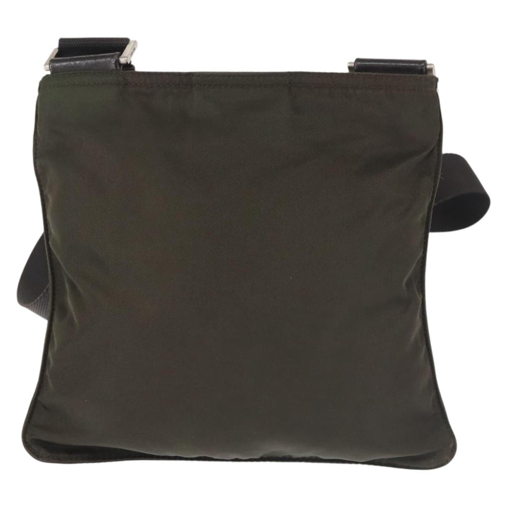 Prada Front Pocket Messenger Bag Tessuto Khaki Nylon Shoulder Bag Bag