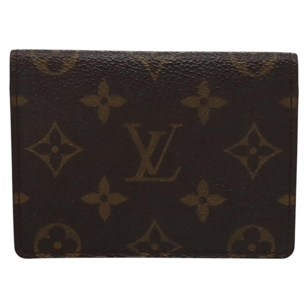 Louis Vuitton Vertical Id Card Holder Canvas Brown Canvas Card Holders Accessory