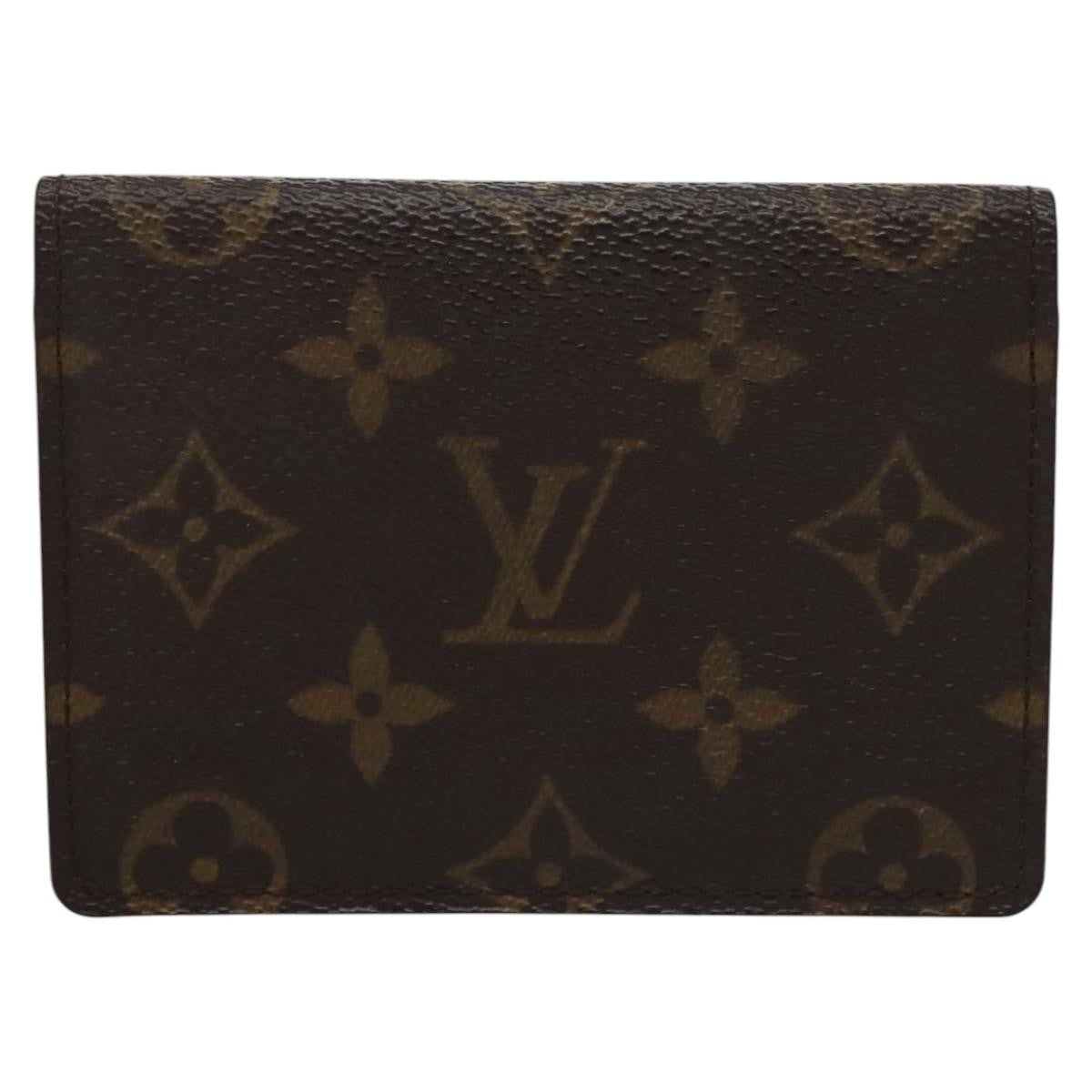 Louis Vuitton Vertical Id Card Holder Canvas Brown Canvas Card Holders Accessory