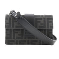 Fendi Baguette Convertible Belt Bag Zucca Canvas Black Canvas Shoulder Bag Bag