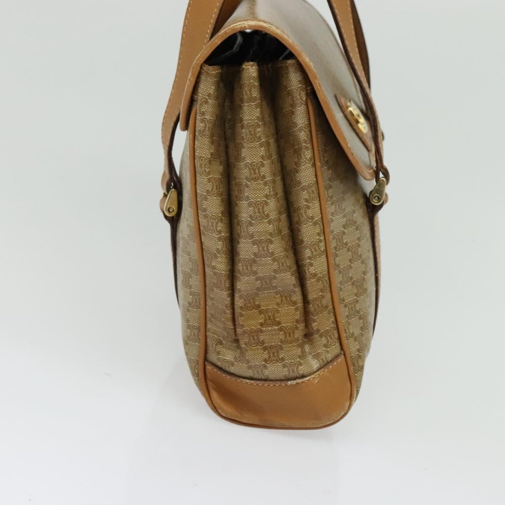 Celine Vintage Macadam Handbag Canvas Beige Canvas Bag