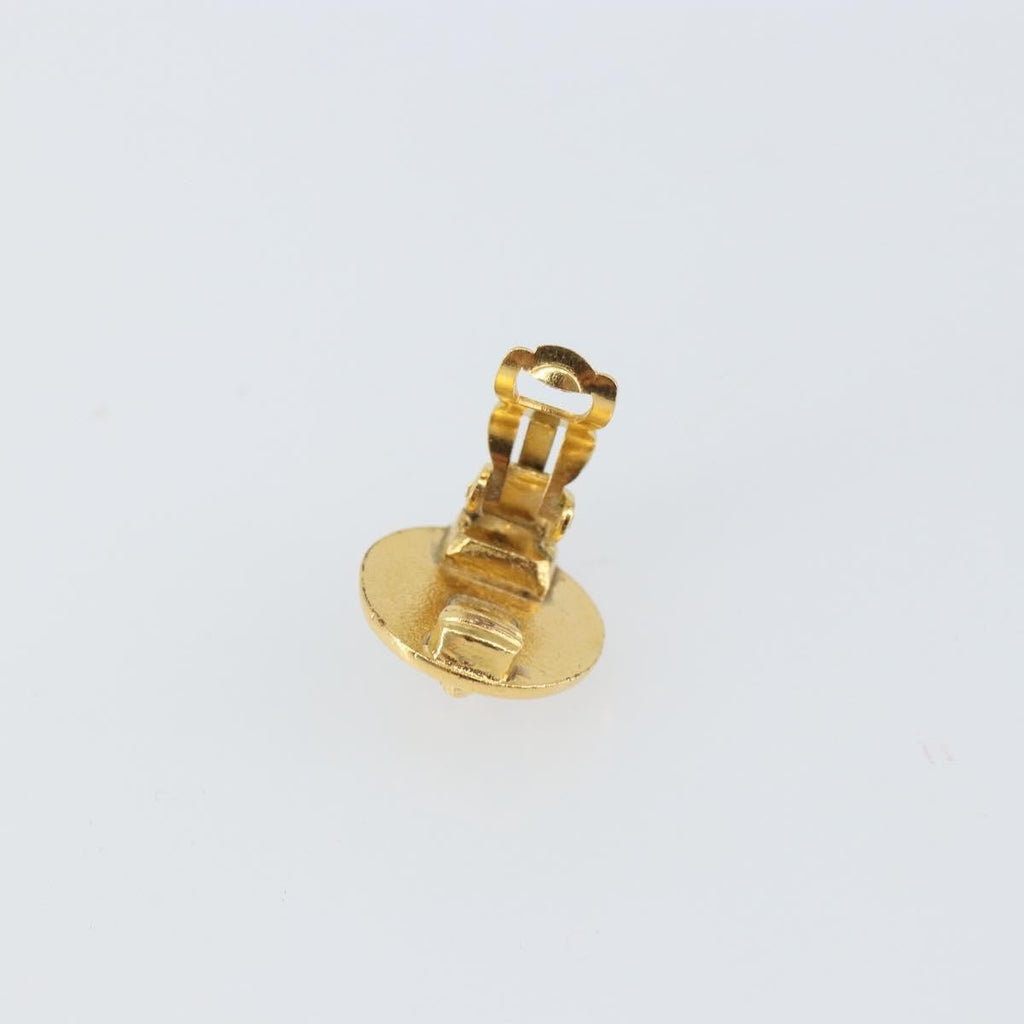Chanel Vintage Cc Round Clip-On Earrings Metal Gold Metal Earrings Jewelry