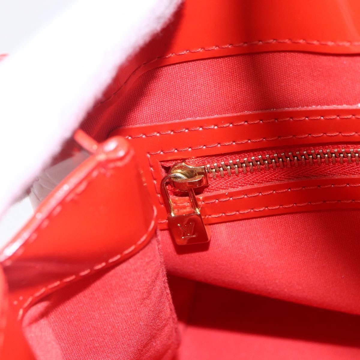 Louis Vuitton Wilshire Handbag Monogram Vernis Orange Patent_Leather Tote Bag