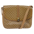 Celine Vintage Macadam Shoulder Bag Canvas And Leather Beige Canvas Shoulder Bag Bag