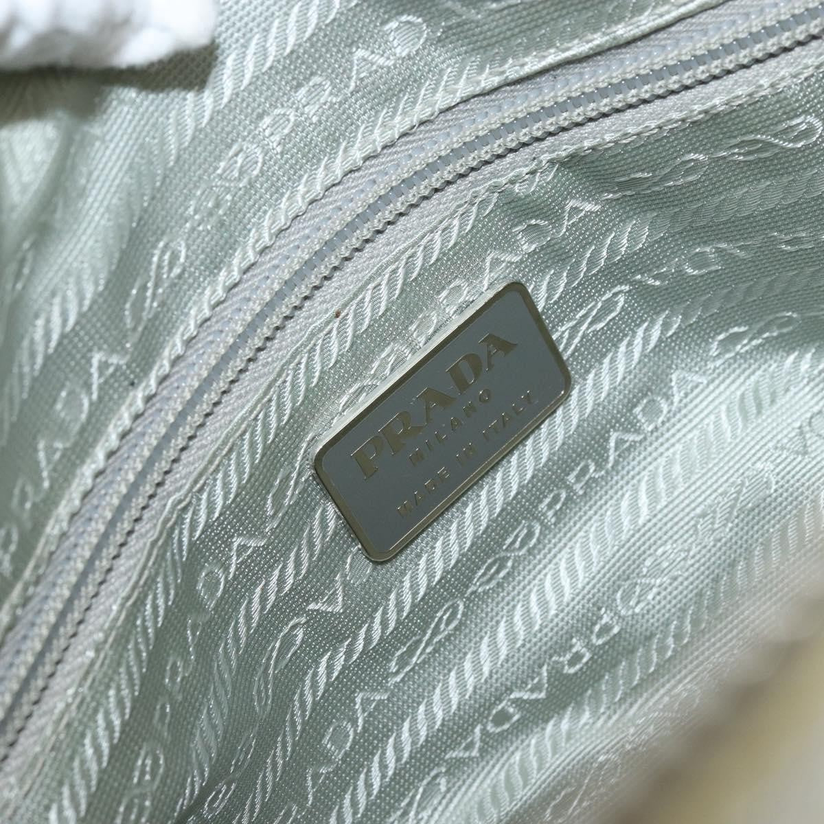 Prada Vintage Zip Handbag Tessuto Silver Nylon Handbag