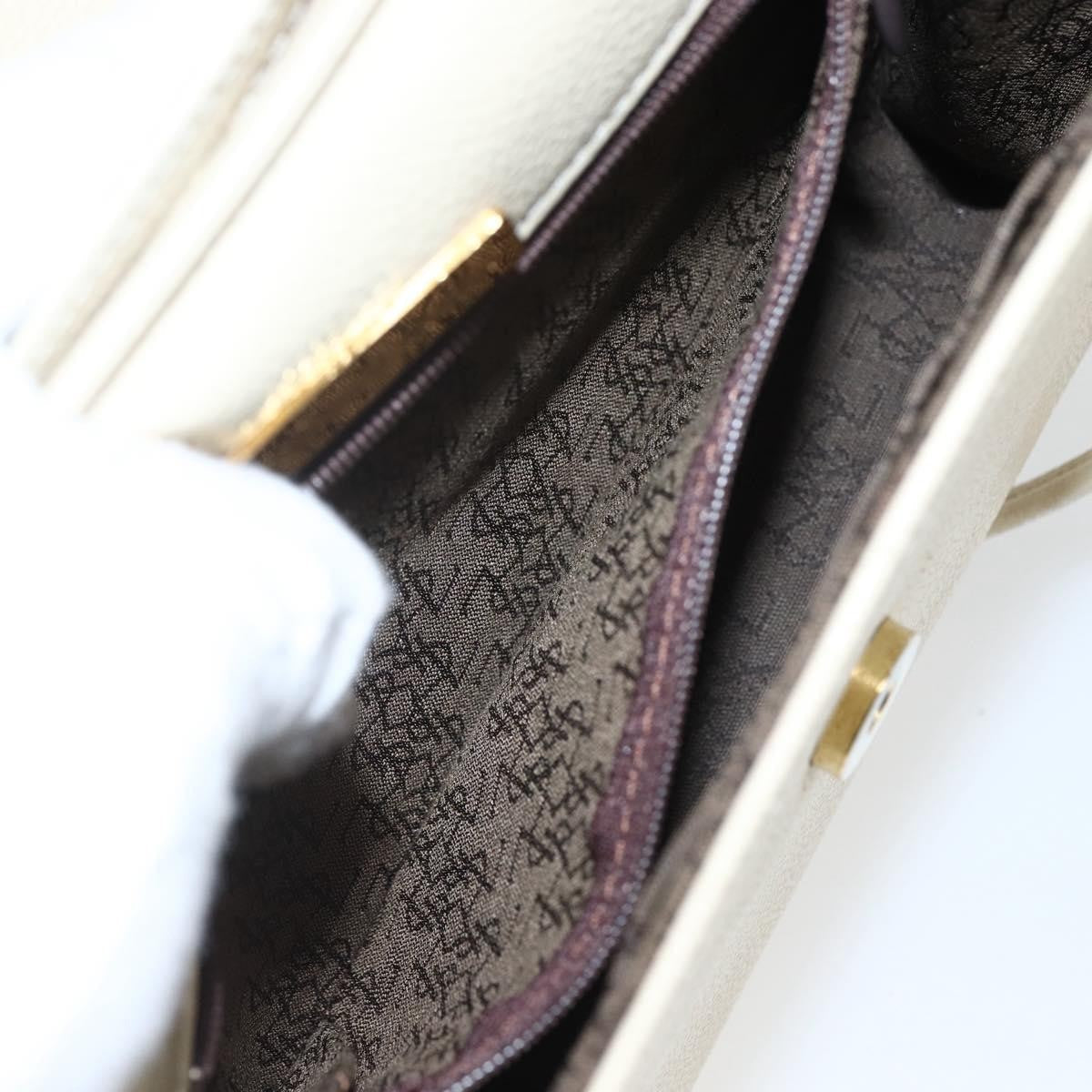 Saint Laurent Vintage Shoulder Bag Leather Ecru Leather Shoulder Bag Bag (Pre-Owned)