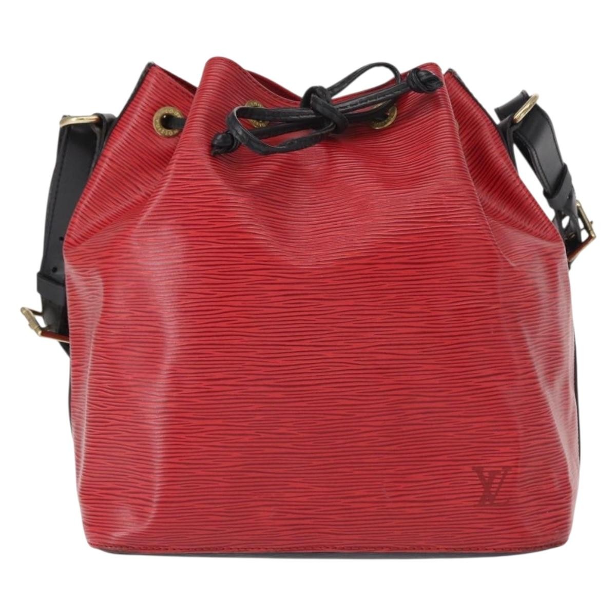 Louis Vuitton Bicolor Petit Noe Handbag Epi Leather Red Leather Shoulder Bag