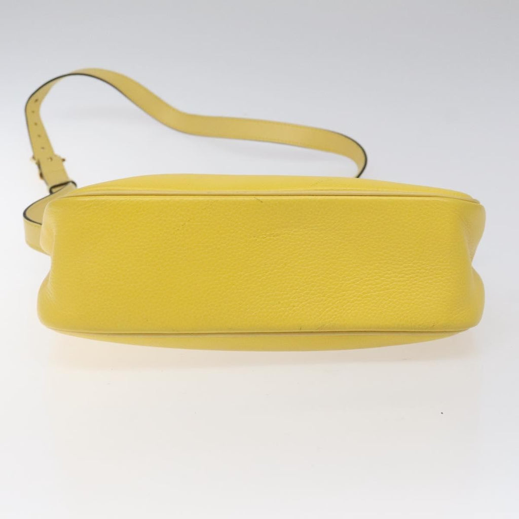 Celine Vintage Shoulder Bag Leather Yellow Leather Shoulder Bag Bag
