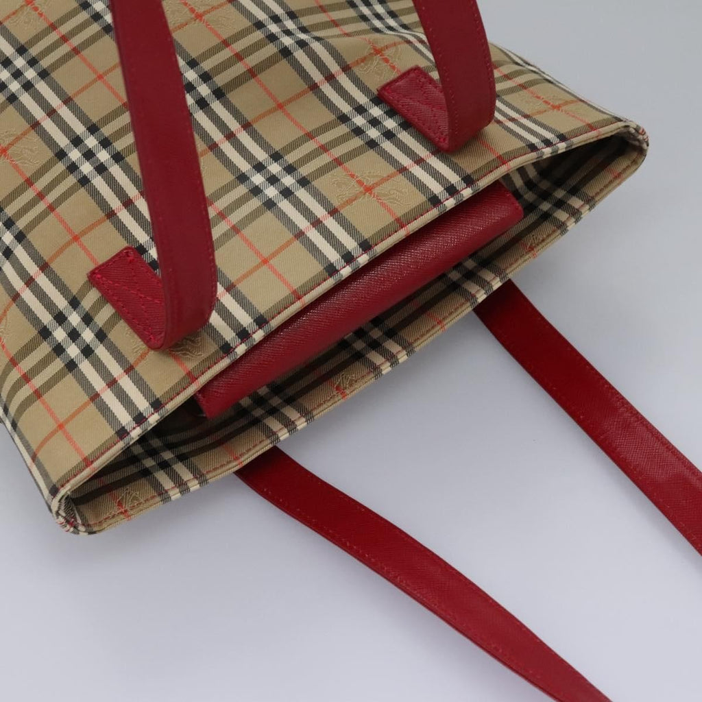 Burberry Nova Check Tote Canvas Check Pattern Beige Canvas Tote Bag