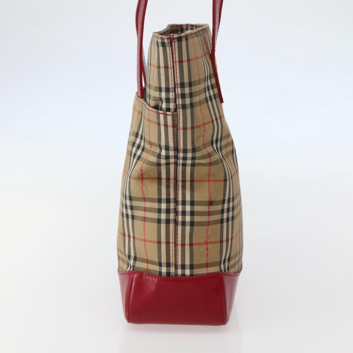 Burberry Nova Check Tote Canvas Check Pattern Beige Canvas Tote Bag