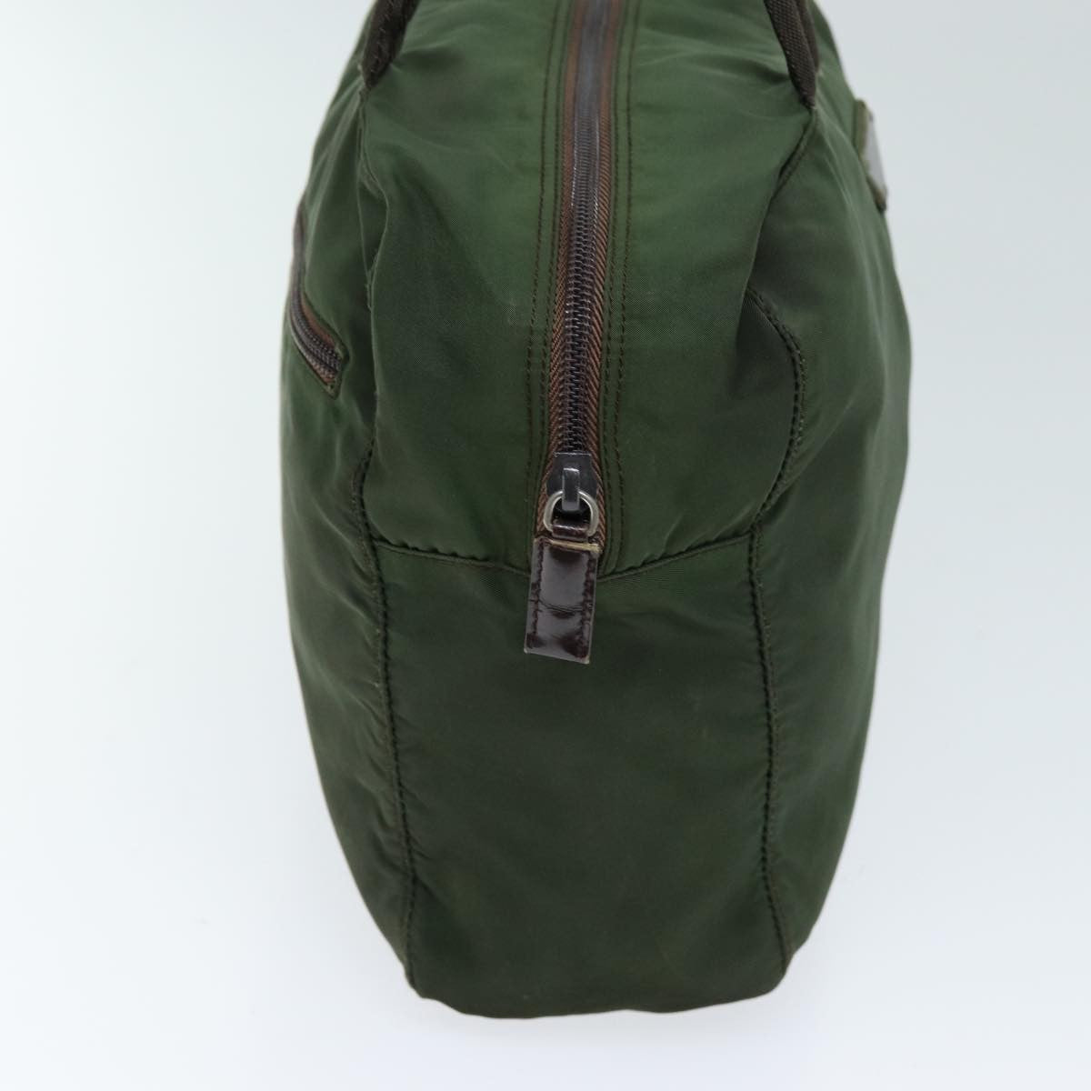 Prada Bowling Shoulder Bag Tessuto Khaki Nylon Handbag