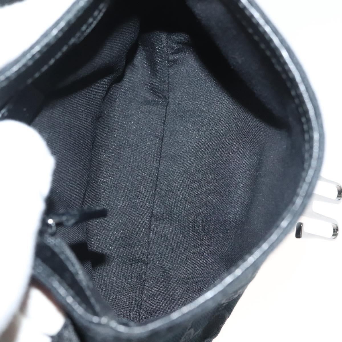 Gucci Buckle Belt Bag Gg Canvas Black Canvas Bag (Pre-Owned)