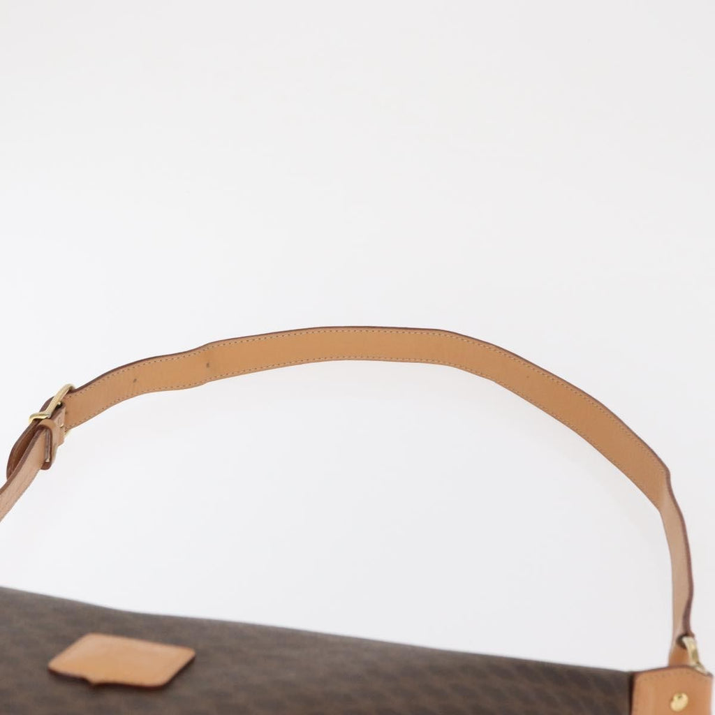Celine Vintage Macadam Shoulder Bag Canvas And Leather Brown Canvas Shoulder Bag Bag