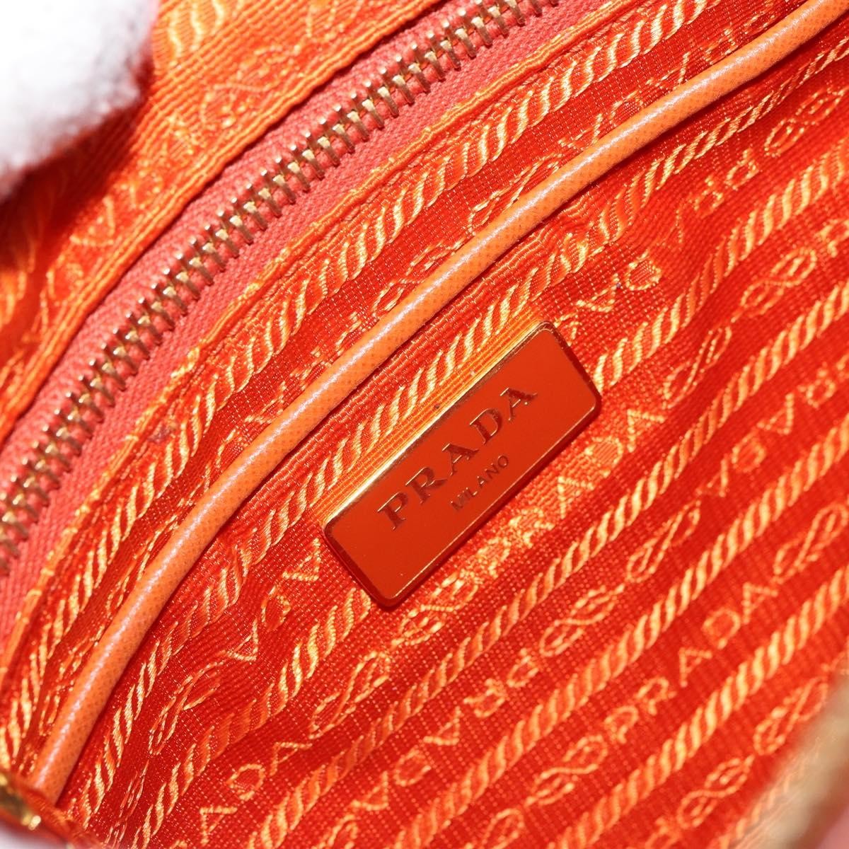 Prada Flat Messenger Tessuto With Leather Orange Nylon Shoulder Bag Bag