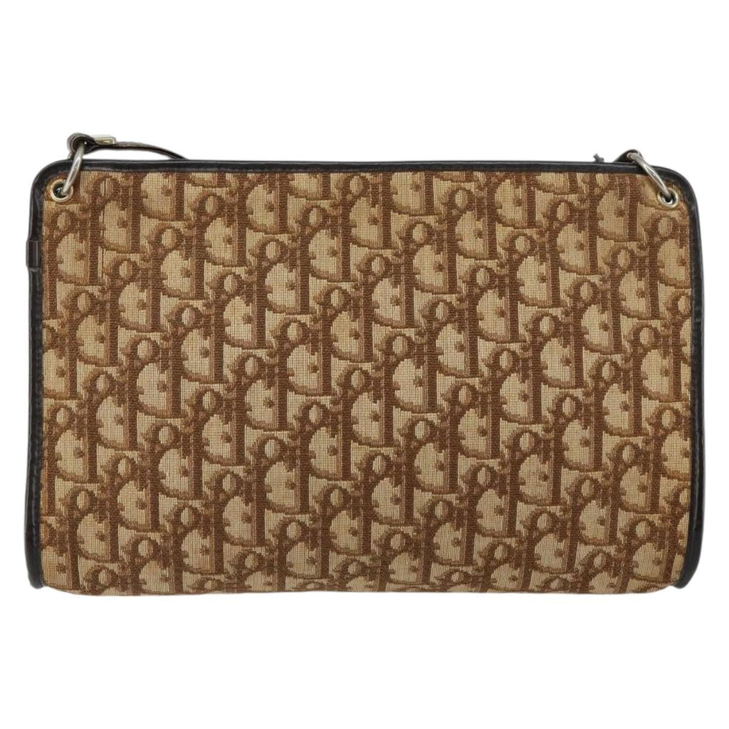 Christian Dior Vintage Trotter Shoulder Bag Canvas Brown Canvas Shoulder Bag Bag (Pre-Owned)