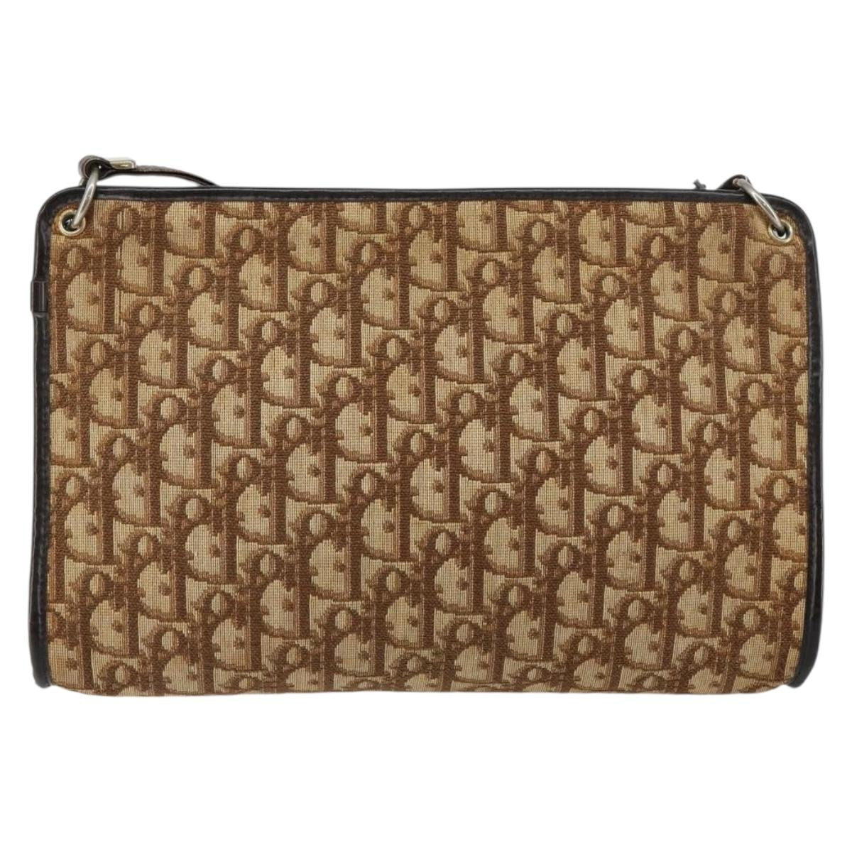 Christian Dior Vintage Trotter Shoulder Bag Canvas Brown Canvas Shoulder Bag Bag (Pre-Owned)