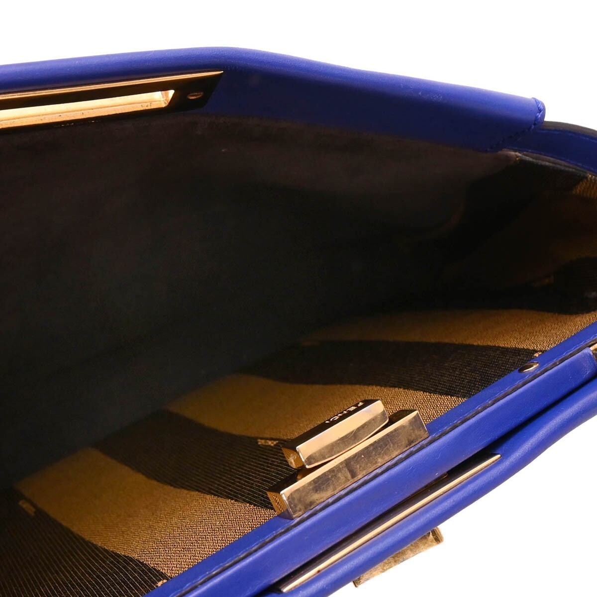 Fendi Peekaboo Bag Soft Leather Blue Leather Handbag