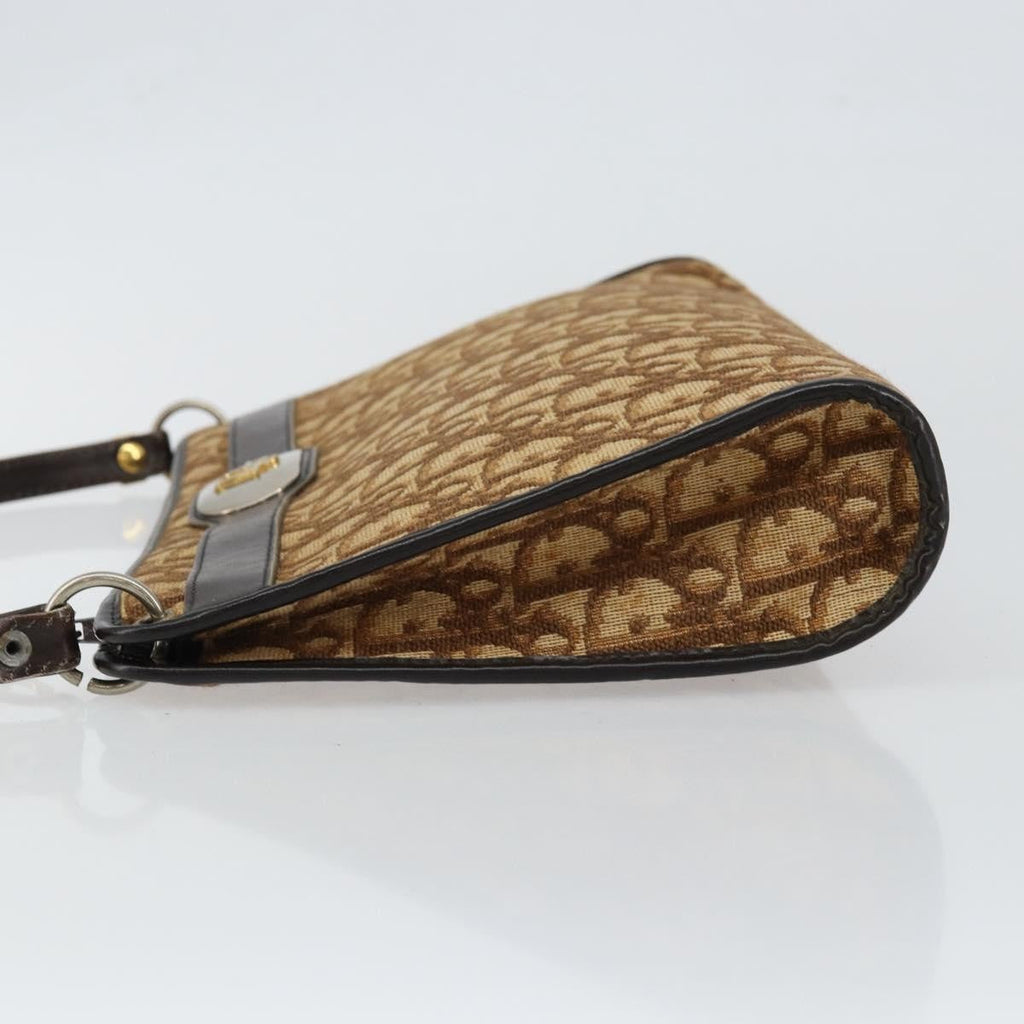 Christian Dior Vintage Trotter Shoulder Bag Canvas Brown Canvas Shoulder Bag Bag (Pre-Owned)