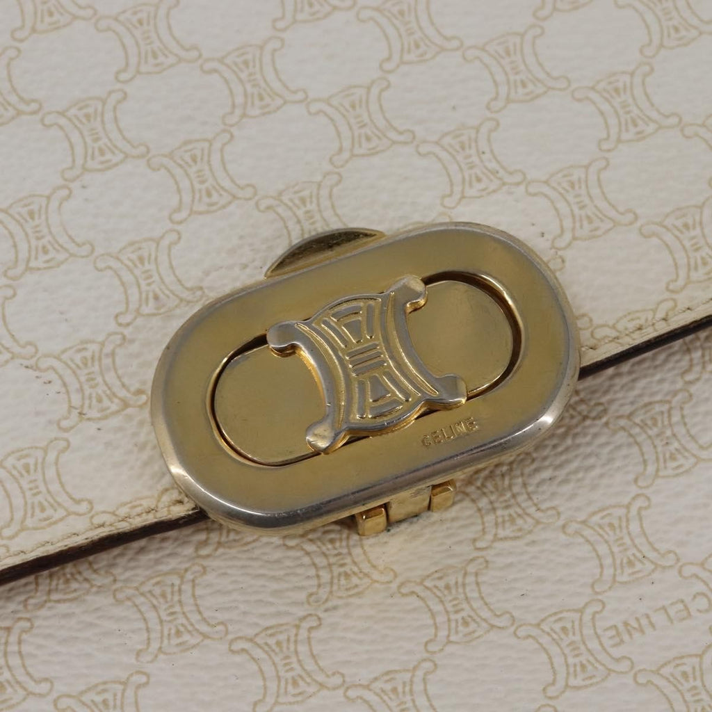 Celine Macadam Shoulder Bag Pvc Leather White Canvas Bag
