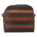 Celine Vintage Macadam Shoulder Bag Canvas And Leather Brown Canvas Shoulder Bag Bag
