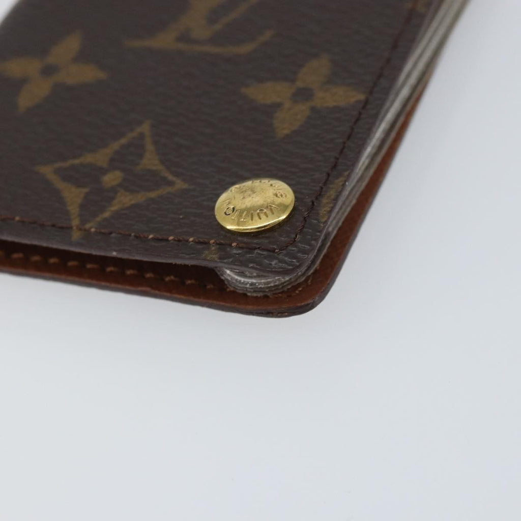 Louis Vuitton Porte Cartes Pression Card Case Monogram Canvas Brown Canvas Card Holders Accessory