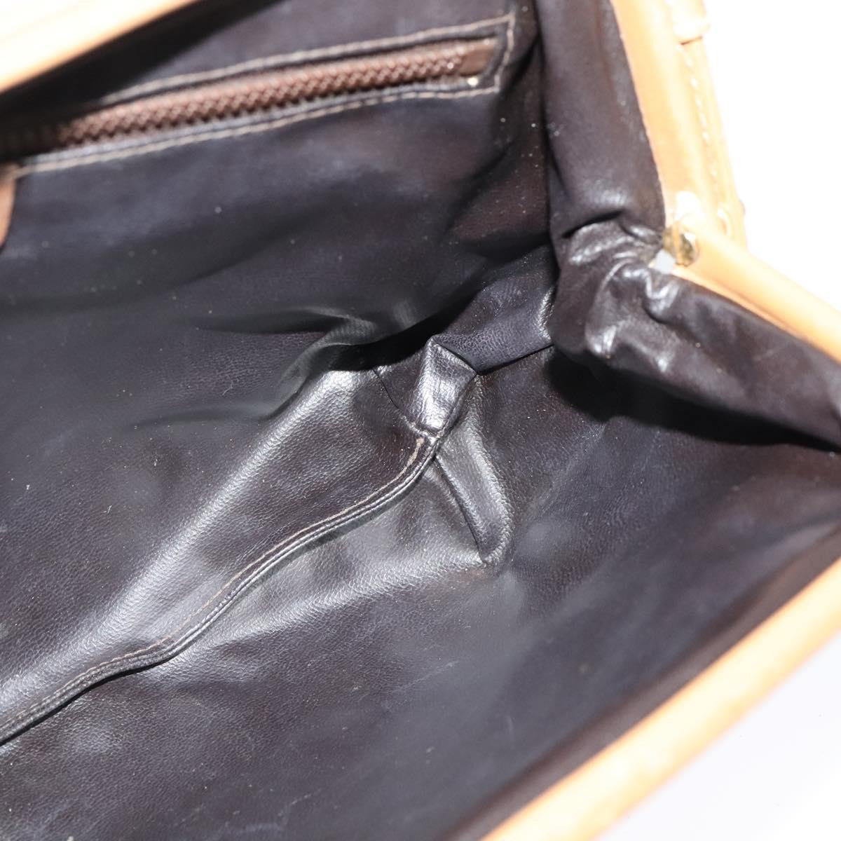 Celine Macadam Shoulder Bag Pvc Leather Beige Pvc Bag