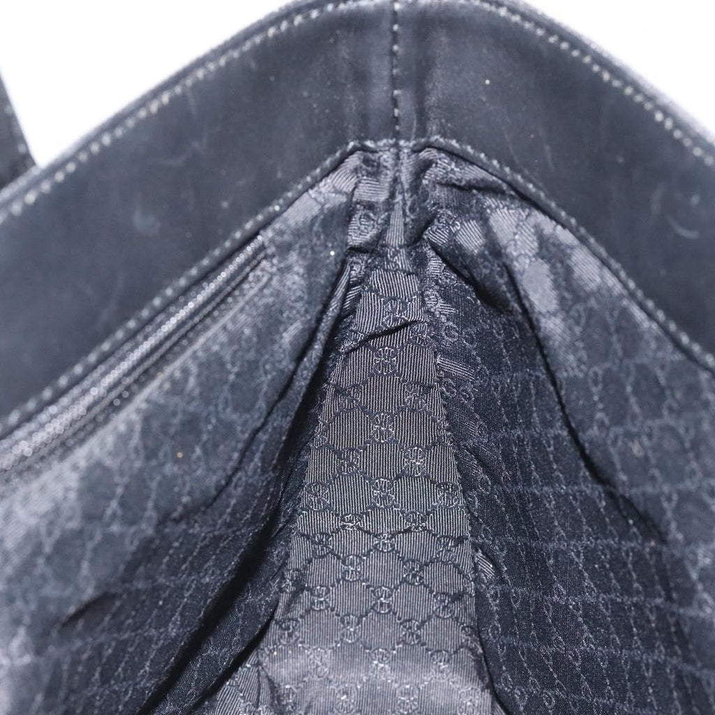 Gucci Vintage Tote Canvas Black Canvas Tote Bag Bag (Pre-Owned)