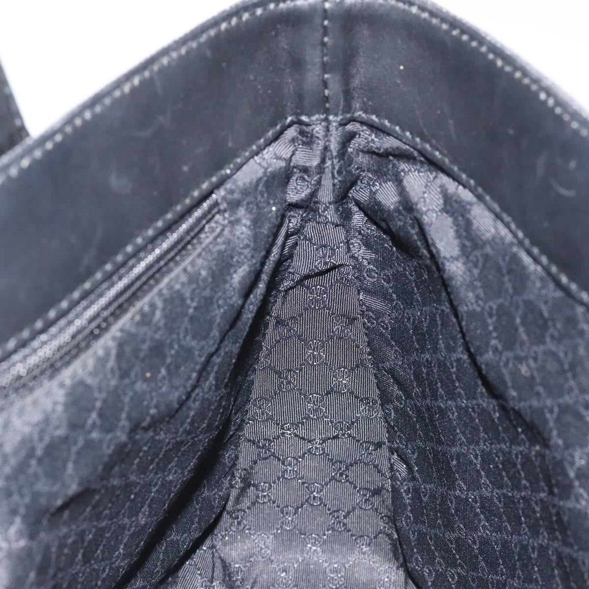 Gucci Vintage Tote Canvas Black Canvas Tote Bag Bag (Pre-Owned)
