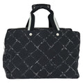 Chanel Travel Line Boston Bag Printed Nylon Black Nylon Travel Bag Bag