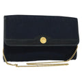 Christian Dior Vintage Chain Flap Shoulder Bag Diorissimo Canvas Navy Canvas Shoulder Bag Bag (Pre-Owned)
