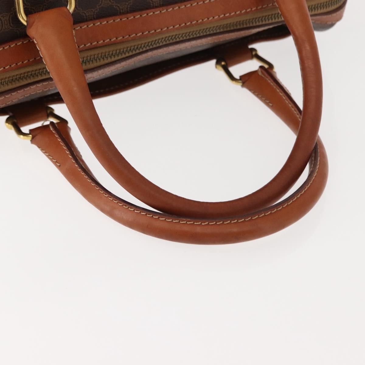 Celine Vintage Macadam Handbag Canvas And Leather Brown Canvas Handbag